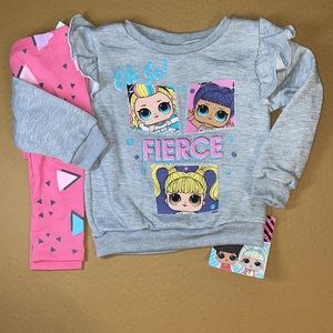 LOL Surprise! "Oh So! Fierce" Sweatshirt and Leggings Outfit Size 4